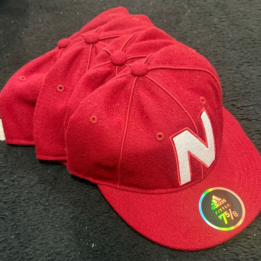 4 Adidas Red Caps with White N Logo
